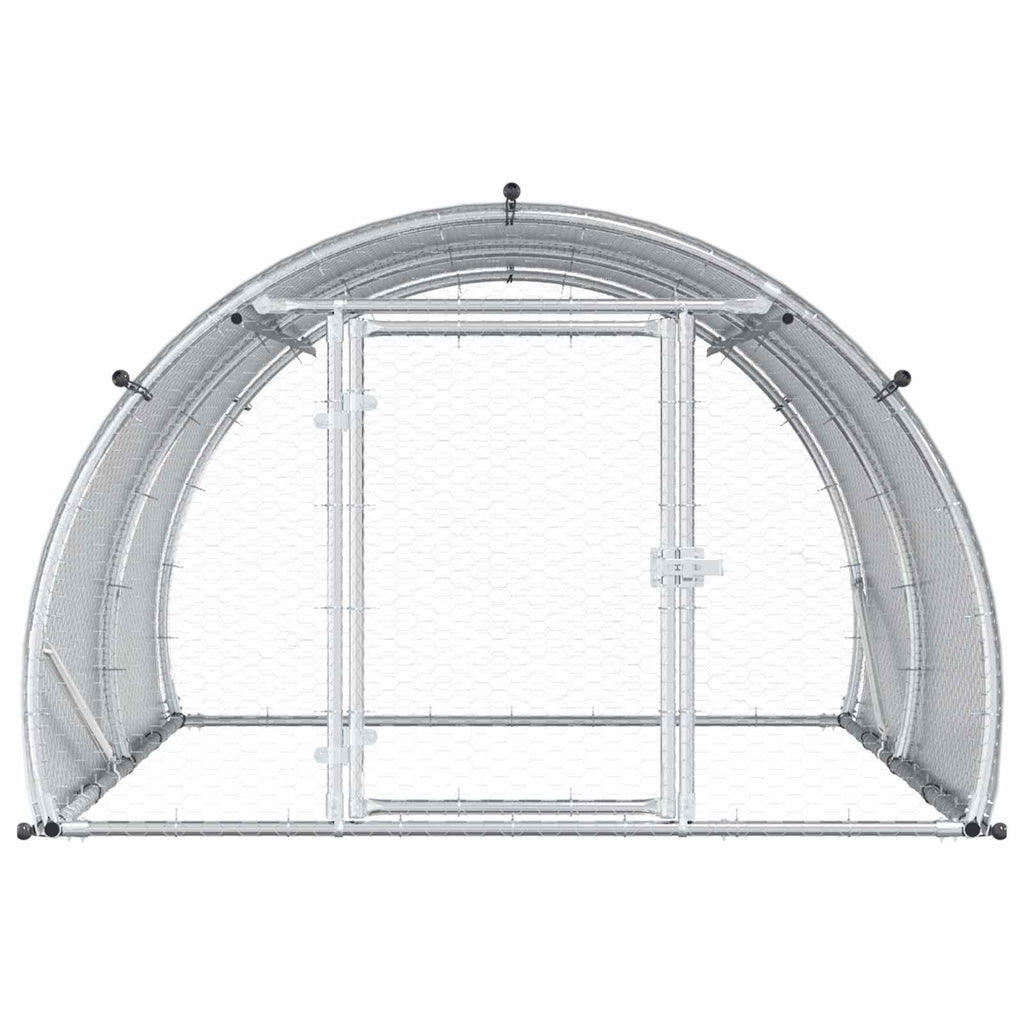 vidaXL Kurnik srebrny 200 x 150 x 100 cm Stal ocynkowana