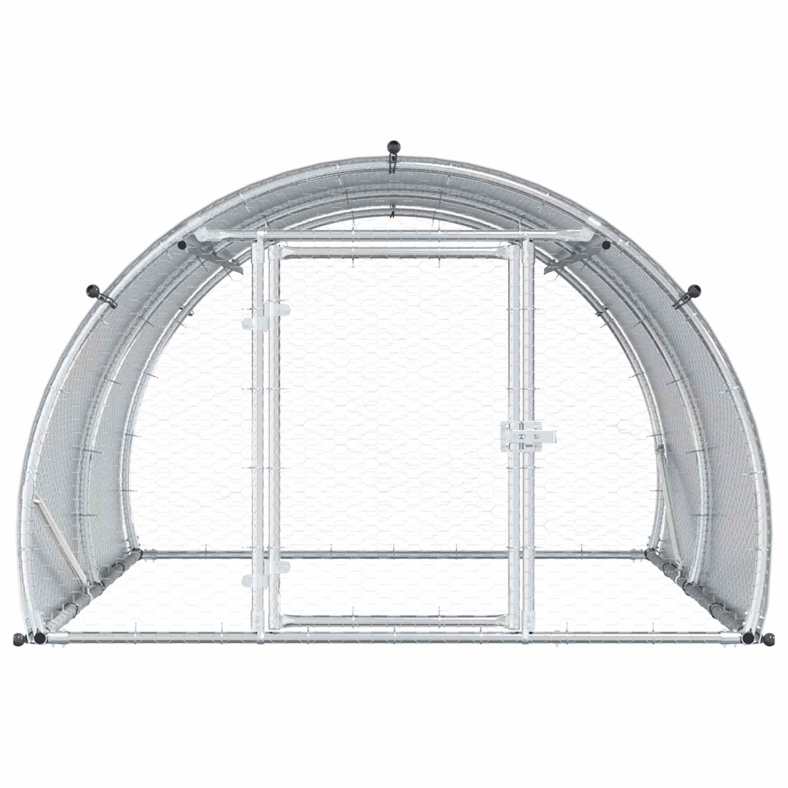 vidaXL Kurnik srebrny 200 x 150 x 100 cm Stal ocynkowana