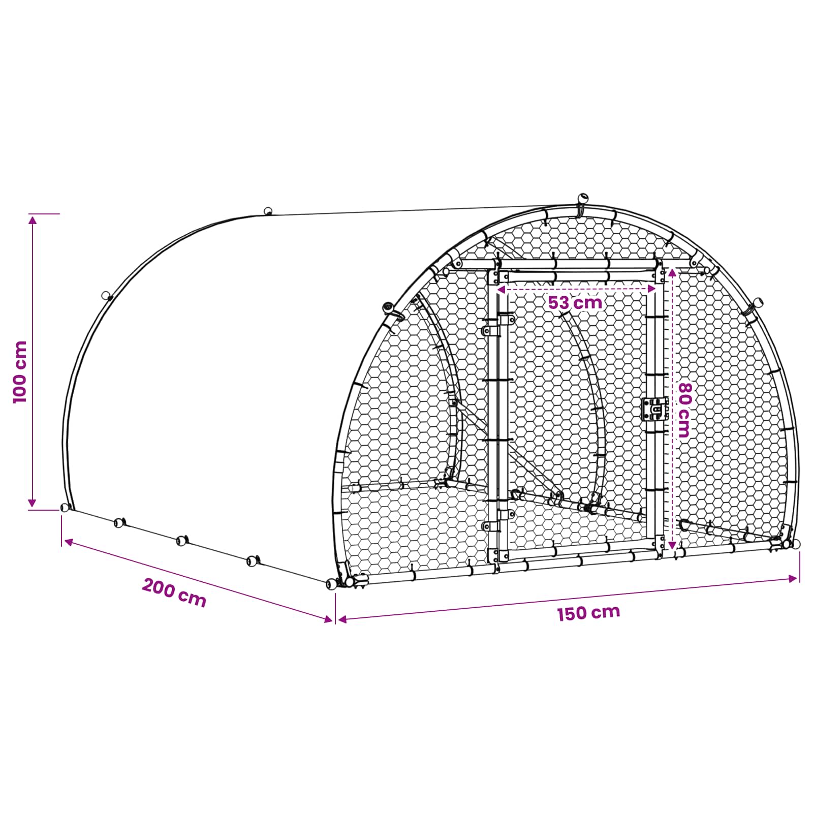 vidaXL Kurnik srebrny 200 x 150 x 100 cm Stal ocynkowana
