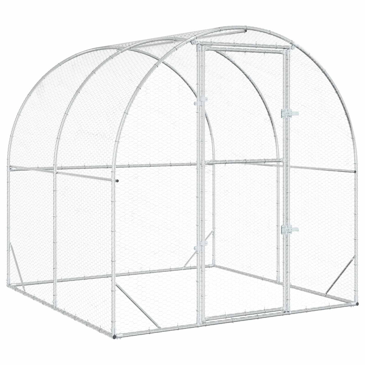 vidaXL Kurnik srebrny 200 x 200 x 200 cm Stal ocynkowana