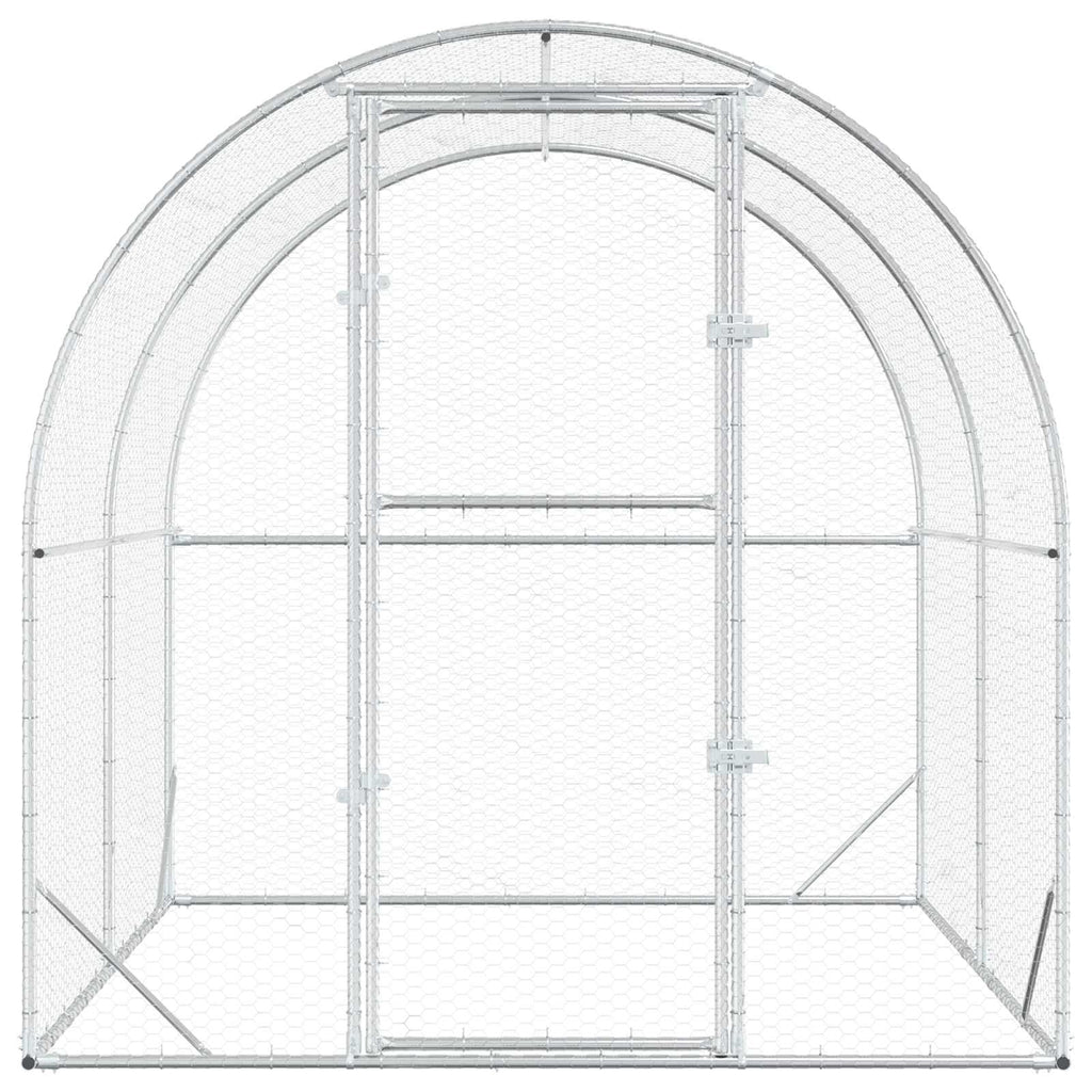 vidaXL Kurnik srebrny 200 x 200 x 200 cm Stal ocynkowana
