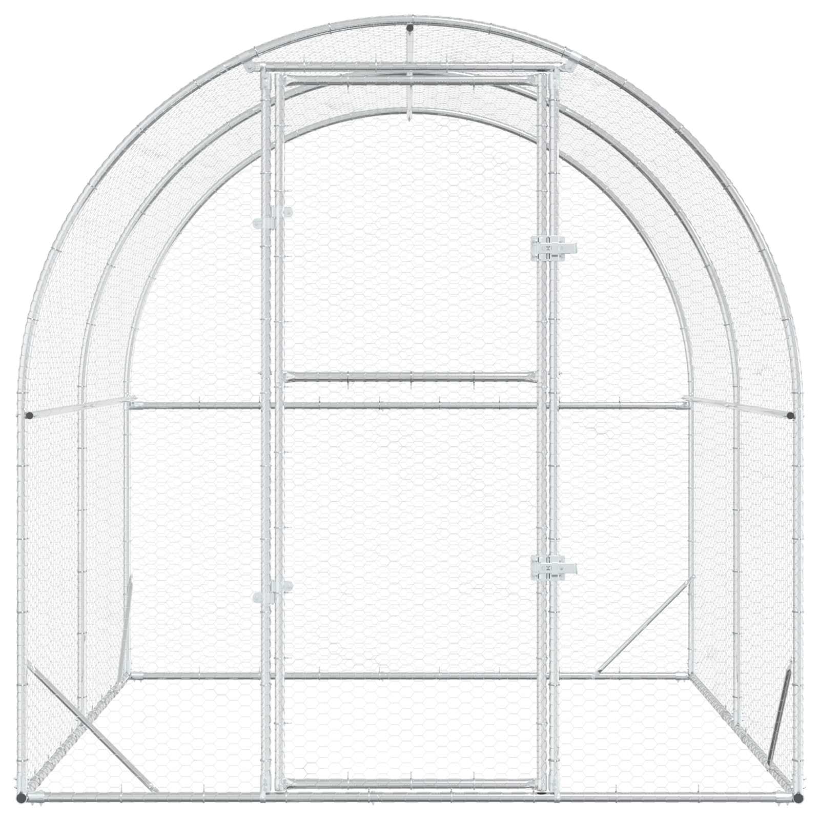 vidaXL Kurnik srebrny 200 x 200 x 200 cm Stal ocynkowana