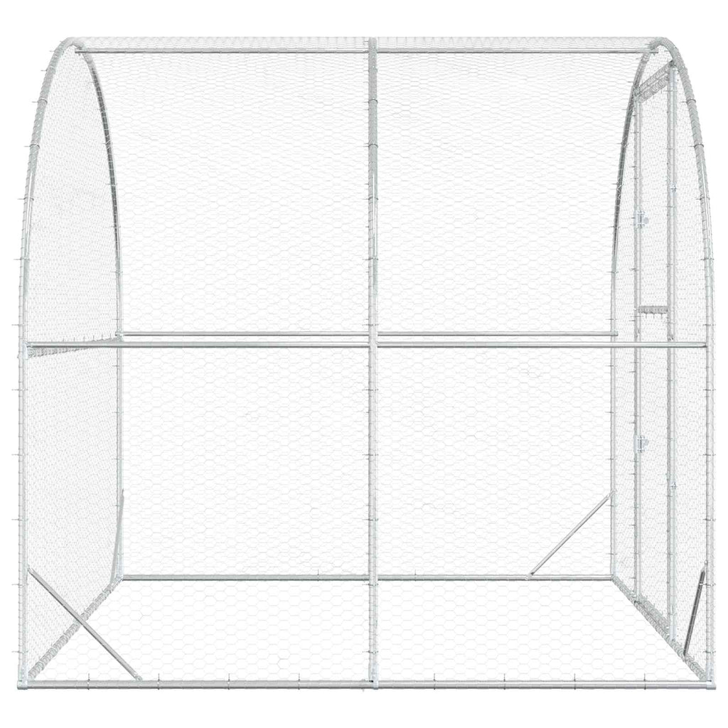 vidaXL Kurnik srebrny 200 x 200 x 200 cm Stal ocynkowana