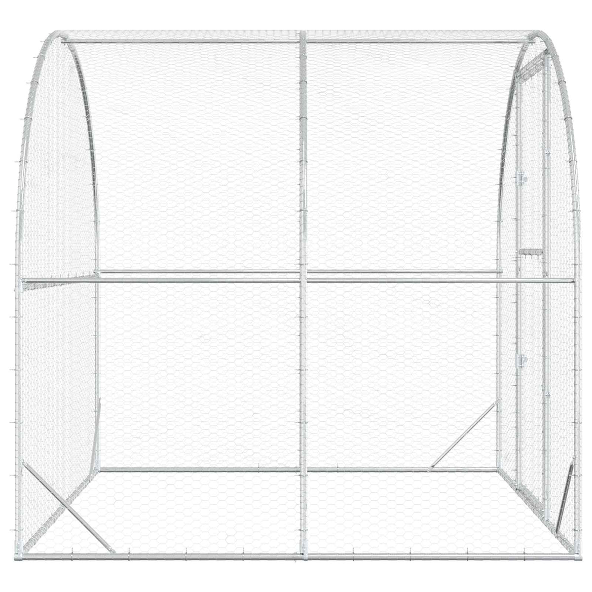 vidaXL Kurnik srebrny 200 x 200 x 200 cm Stal ocynkowana