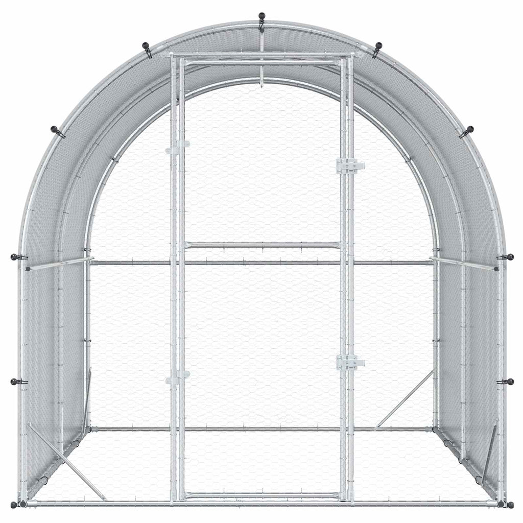 vidaXL Kurnik srebrny 200 x 200 x 200 cm Stal ocynkowana