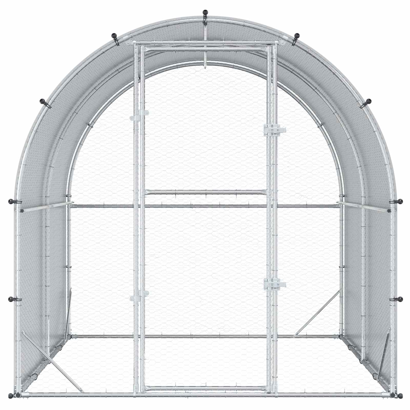 vidaXL Kurnik srebrny 200 x 200 x 200 cm Stal ocynkowana