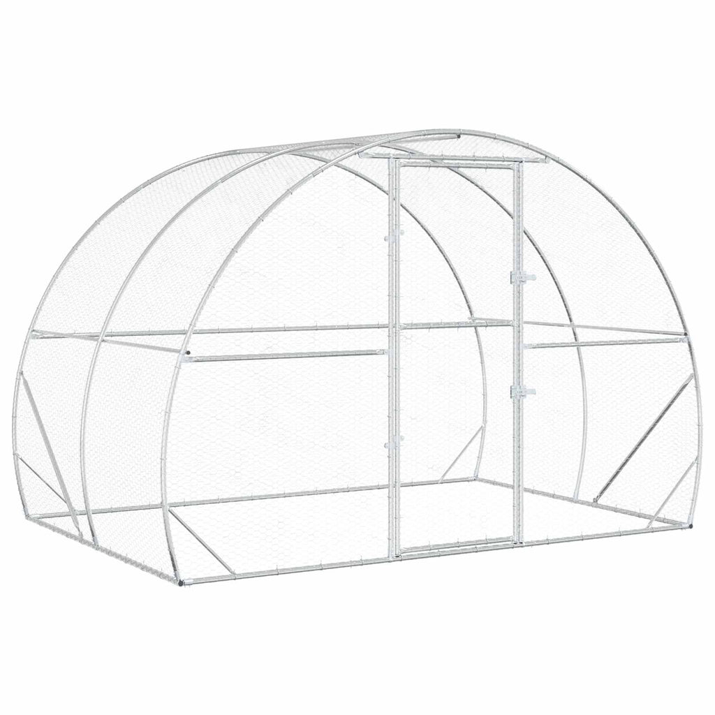 vidaXL Kurnik srebrny 200 x 300 x 200 cm Stal ocynkowana
