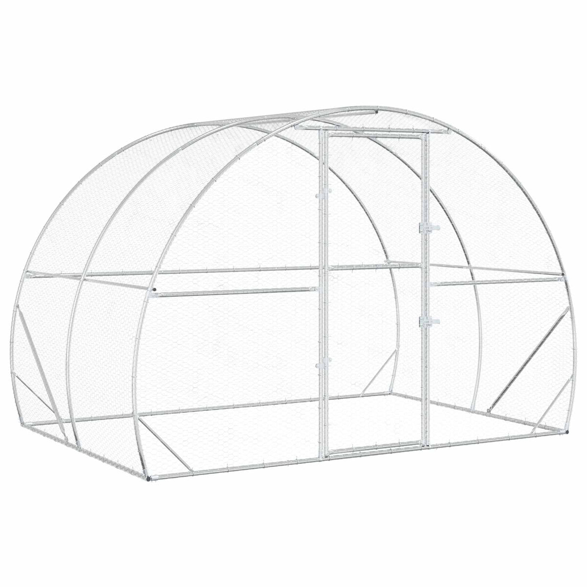 vidaXL Kurnik srebrny 200 x 300 x 200 cm Stal ocynkowana