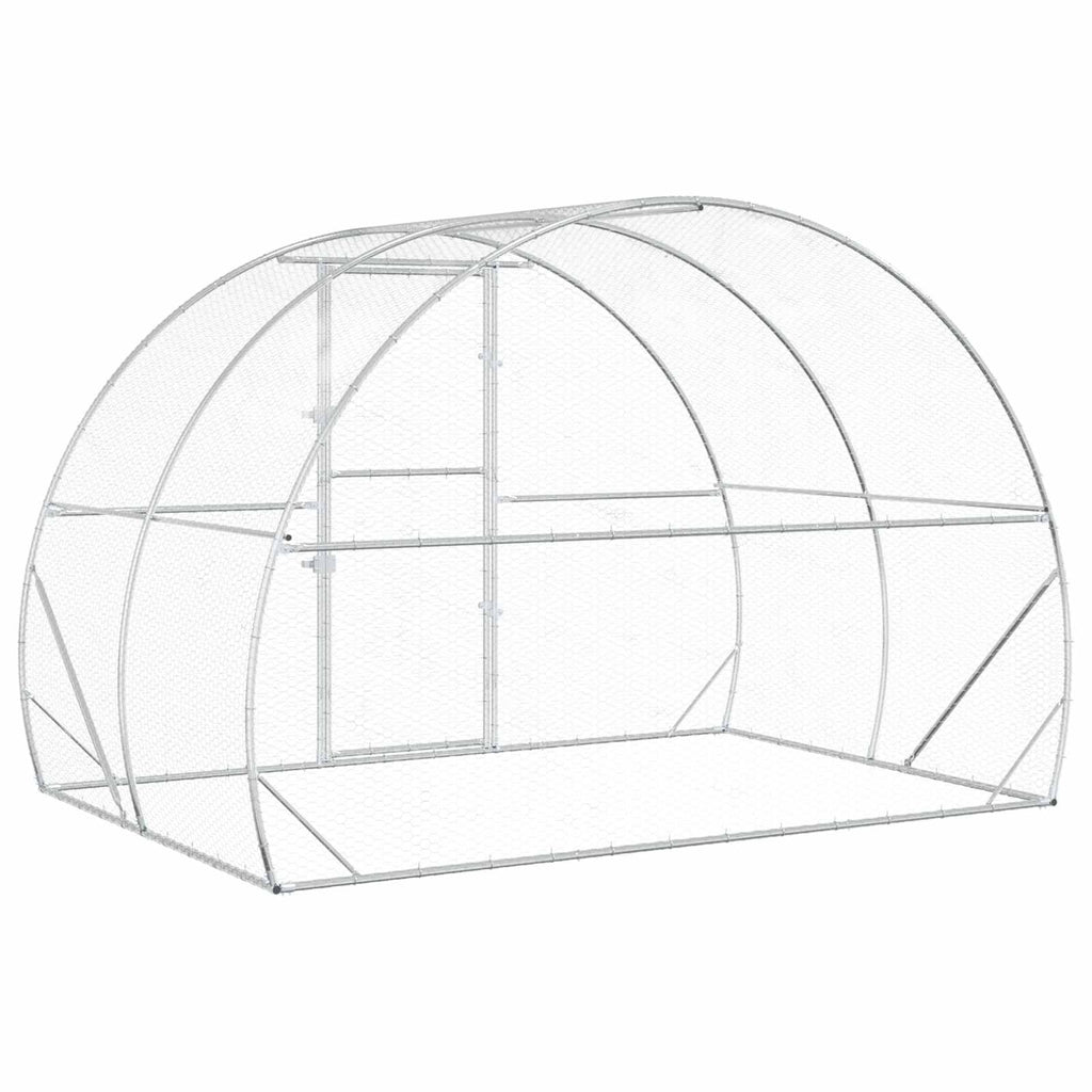 vidaXL Kurnik srebrny 200 x 300 x 200 cm Stal ocynkowana