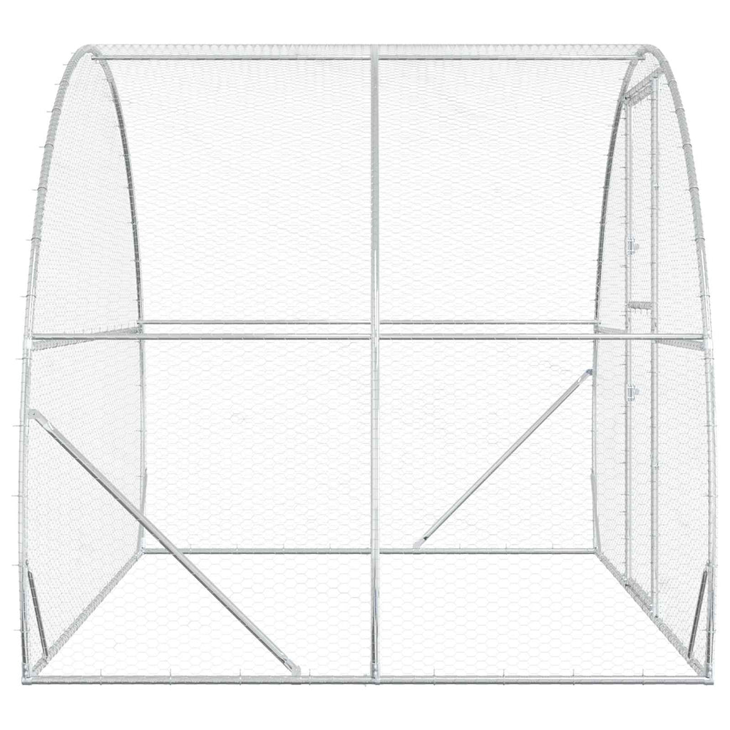 vidaXL Kurnik srebrny 200 x 300 x 200 cm Stal ocynkowana