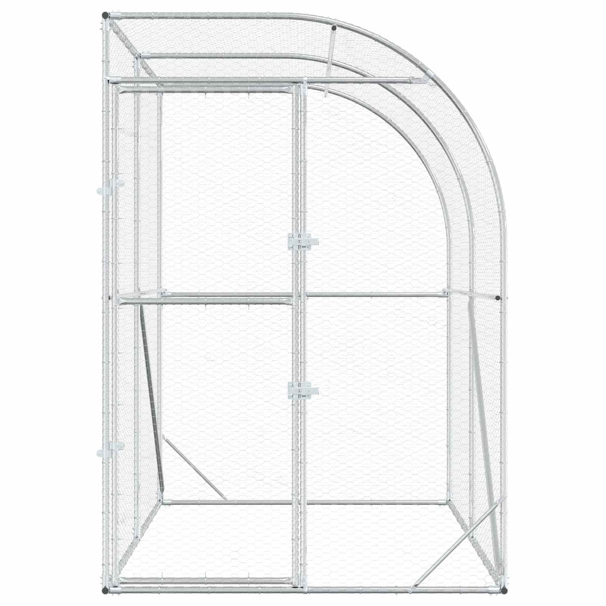 vidaXL Kurnik srebrny 200 x 200 x 215 cm Stal ocynkowana