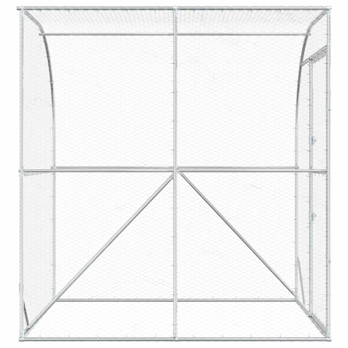vidaXL Kurnik srebrny 200 x 200 x 215 cm Stal ocynkowana