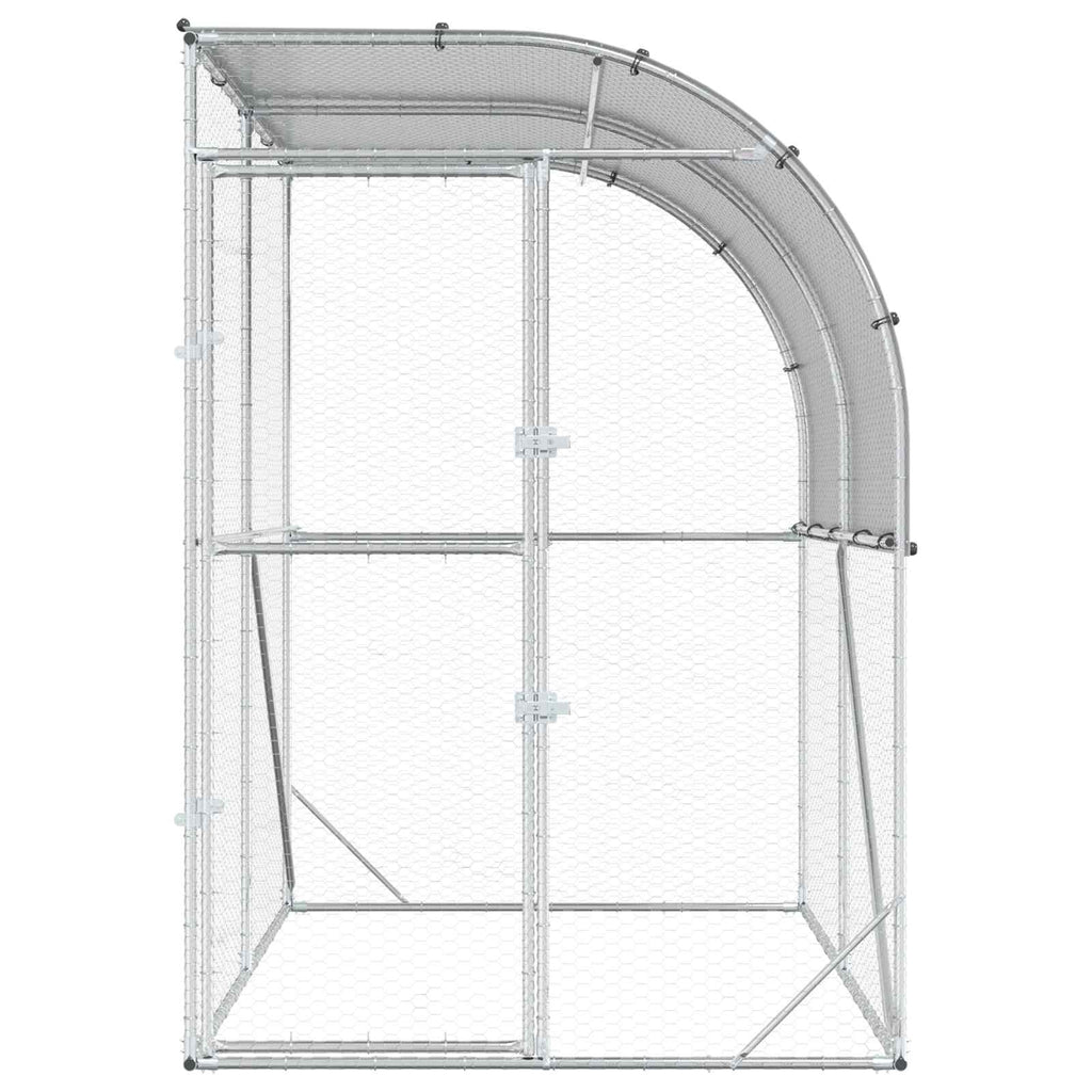 vidaXL Kurnik srebrny 200 x 200 x 215 cm Stal ocynkowana