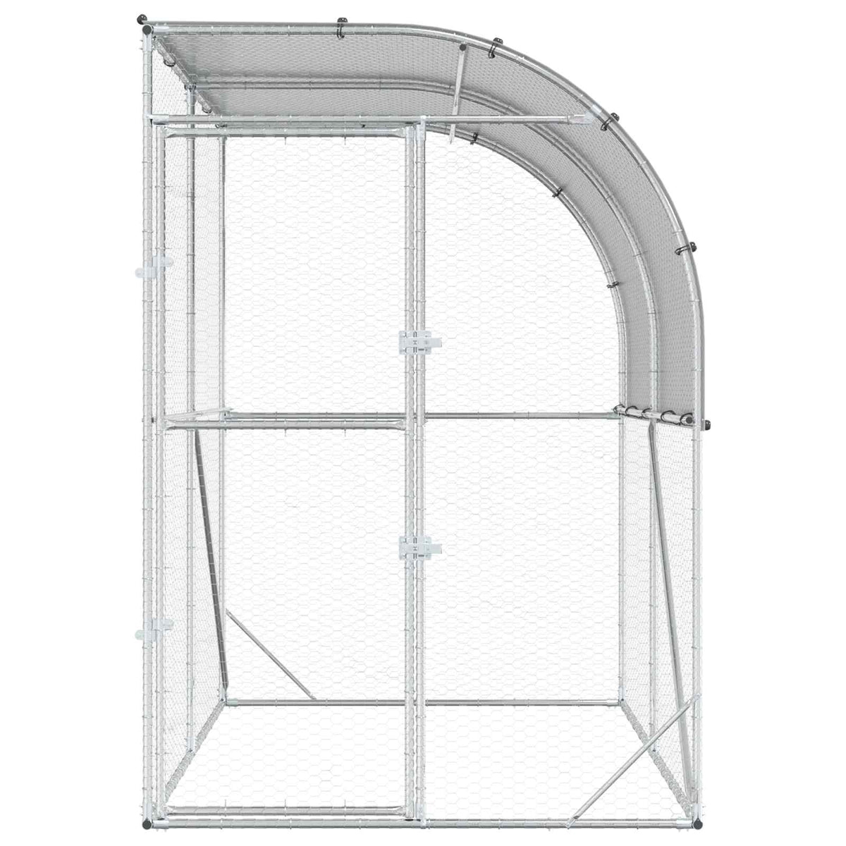 vidaXL Kurnik srebrny 200 x 200 x 215 cm Stal ocynkowana