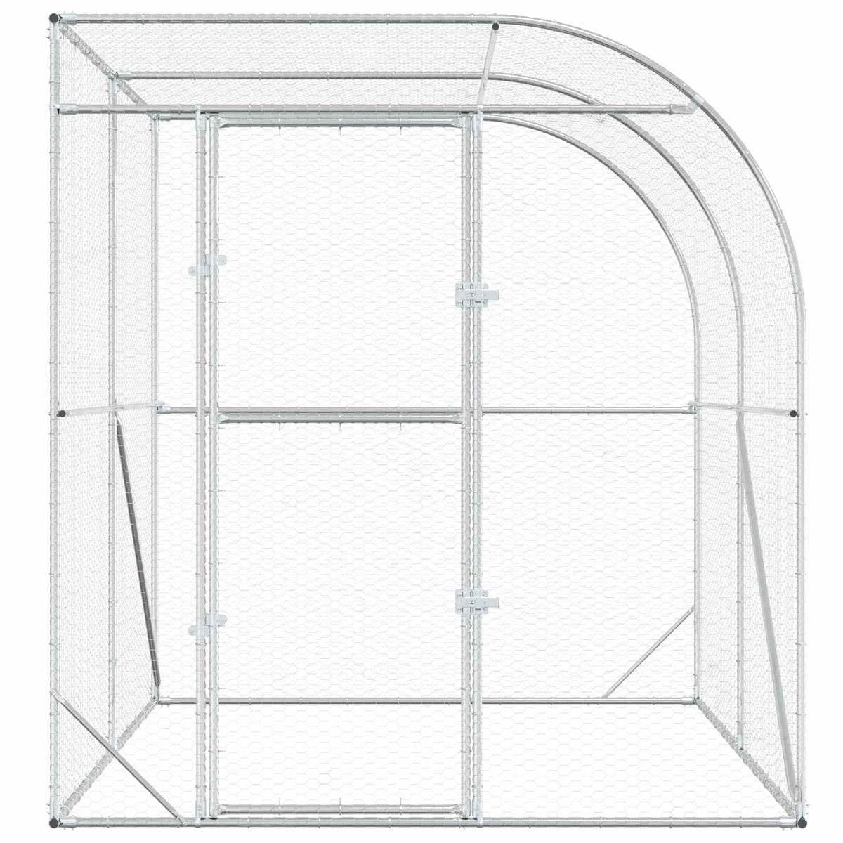 vidaXL Kurnik srebrny 200 x 200 x 215 cm Stal ocynkowana