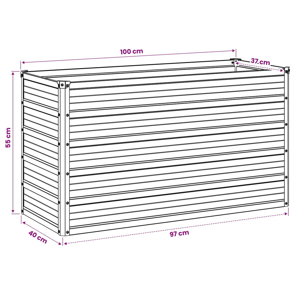 vidaXL Podniesione Łóżko Ogrodowe zielony 100 x 40 x 55 cm