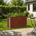 vidaXL Podniesione Łóżko Ogrodowe Rdzawy 100 x 40 x 55 cm tektura