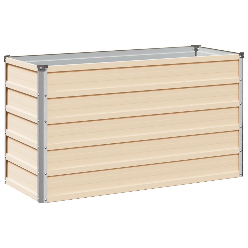 vidaXL Podniesione Łóżko Ogrodowe Kość słoniowa 100 x 40 x 55 cm