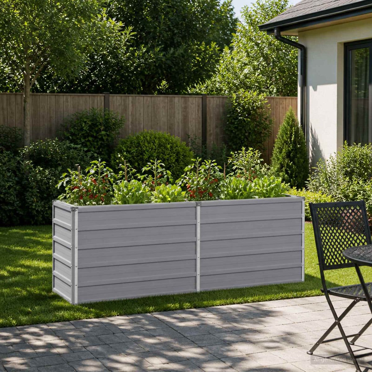 vidaXL Podniesione Łóżko Ogrodowe Szary 160 x 40 x 55 cm