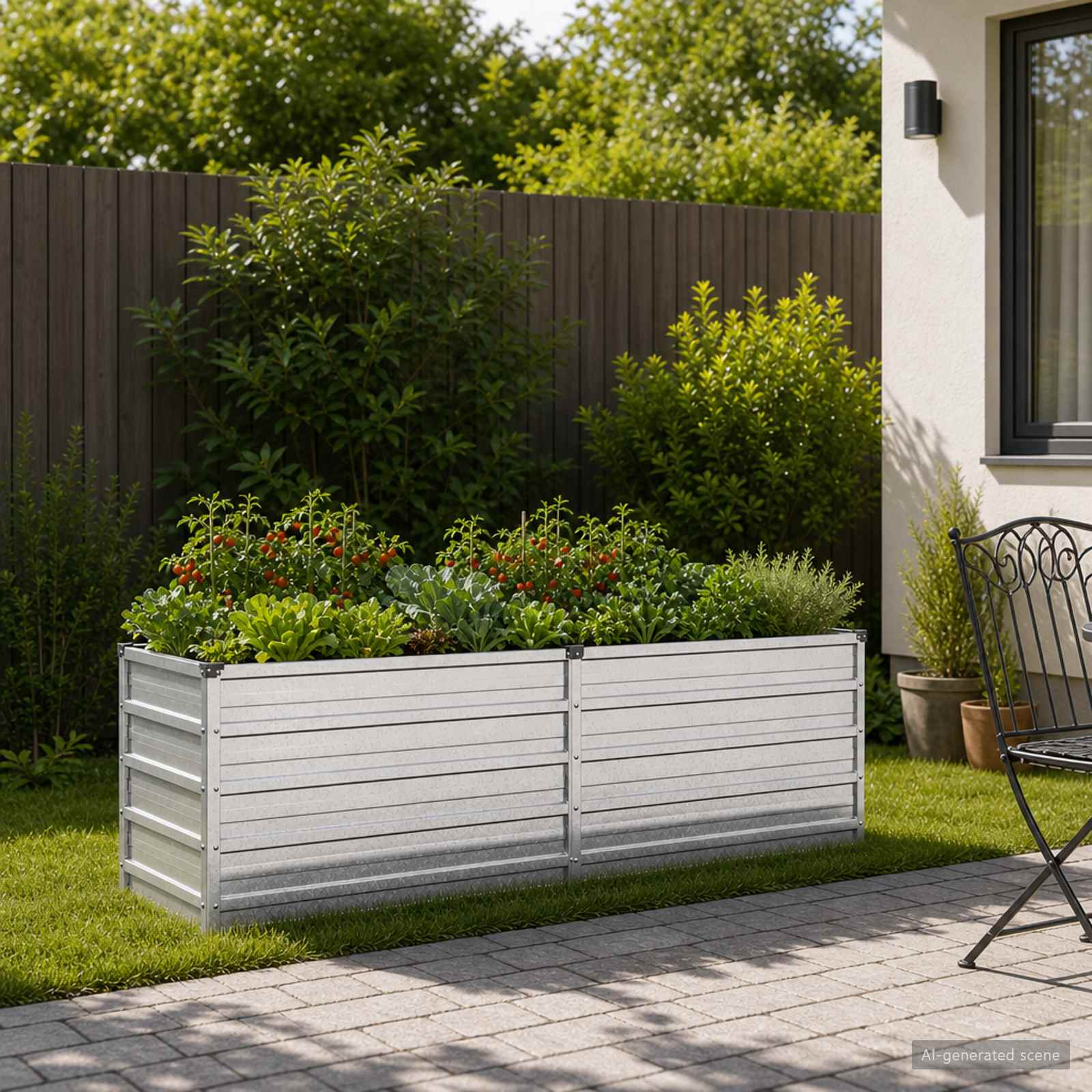 vidaXL Podniesione Łóżko Ogrodowe srebrny 160 x 40 x 55 cm Ocynkowany