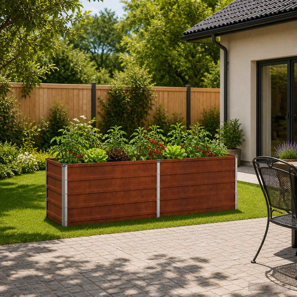 vidaXL Podniesione Łóżko Ogrodowe Rdzawy 160 x 40 x 55 cm tektura