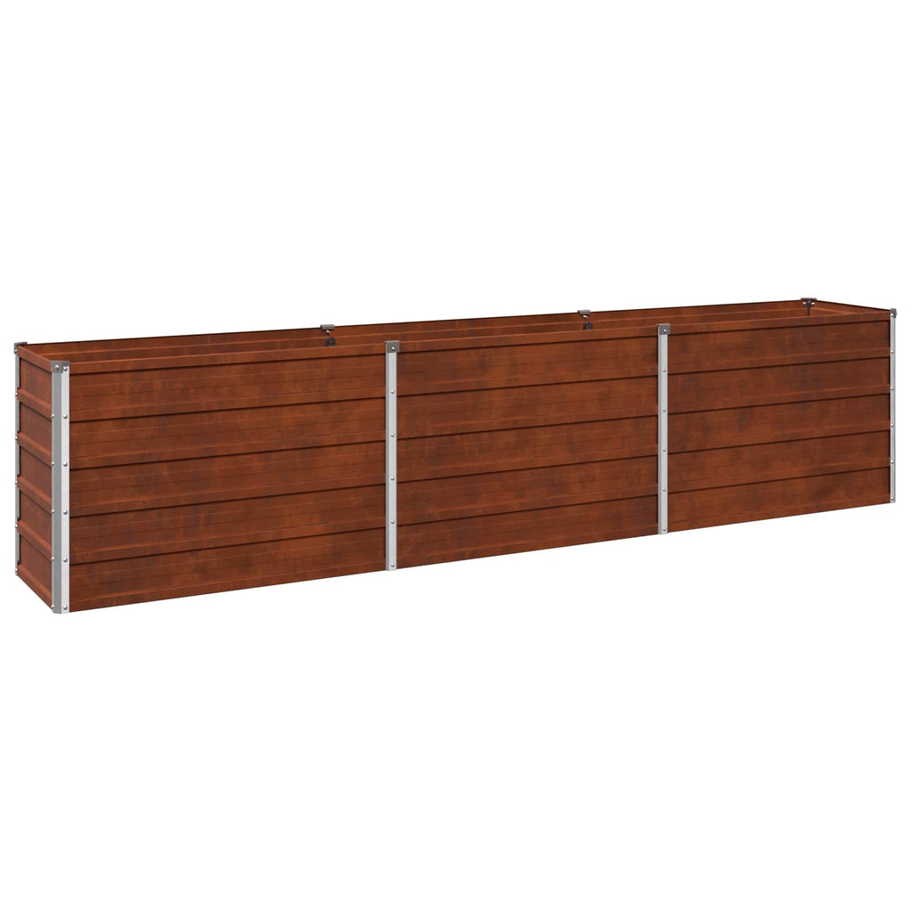 vidaXL Podniesione Łóżko Ogrodowe Rdzawy 240 x 40 x 55 cm tektura