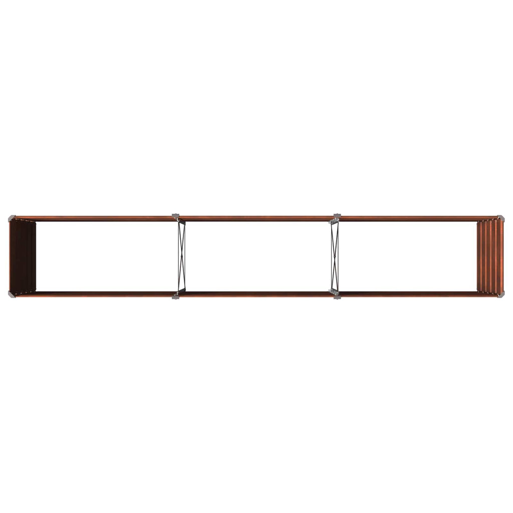 vidaXL Podniesione Łóżko Ogrodowe Rdzawy 240 x 40 x 55 cm tektura