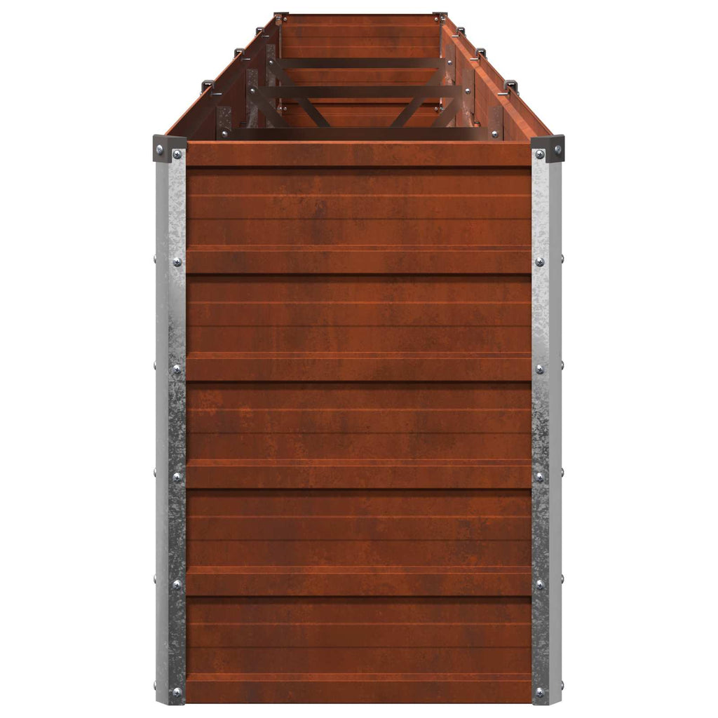 vidaXL Podniesione Łóżko Ogrodowe Rdzawy 320 x 40 x 55 cm tektura