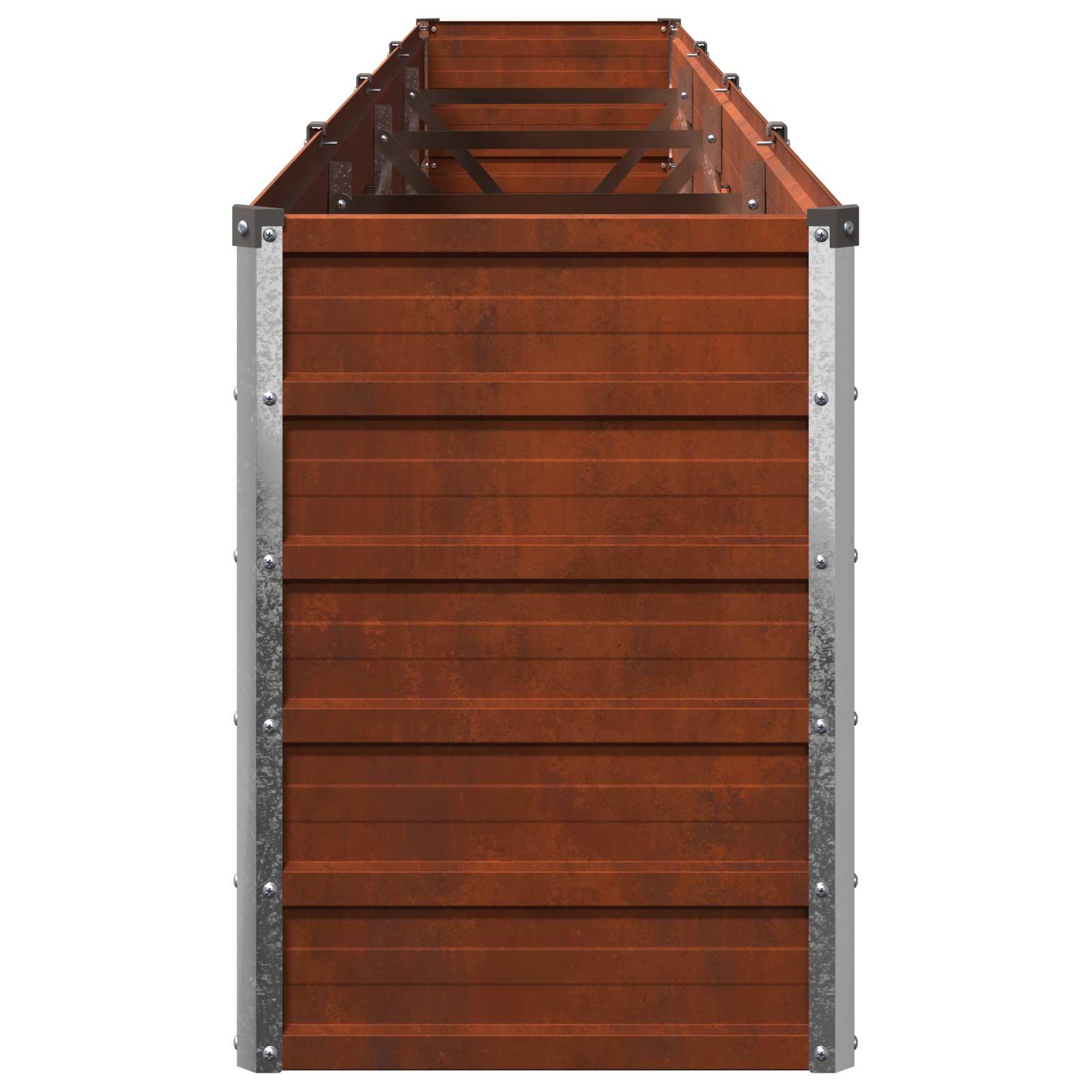 vidaXL Podniesione Łóżko Ogrodowe Rdzawy 320 x 40 x 55 cm tektura
