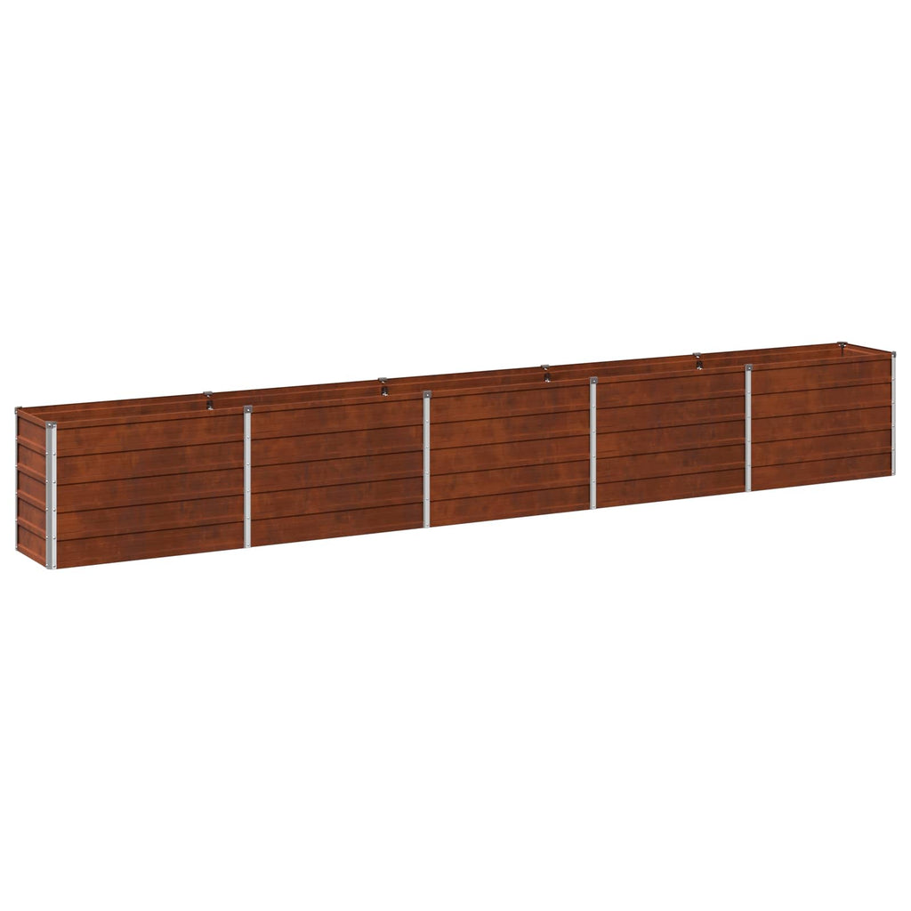 vidaXL Podniesione Łóżko Ogrodowe Rdzawy 400 x 40 x 55 cm tektura