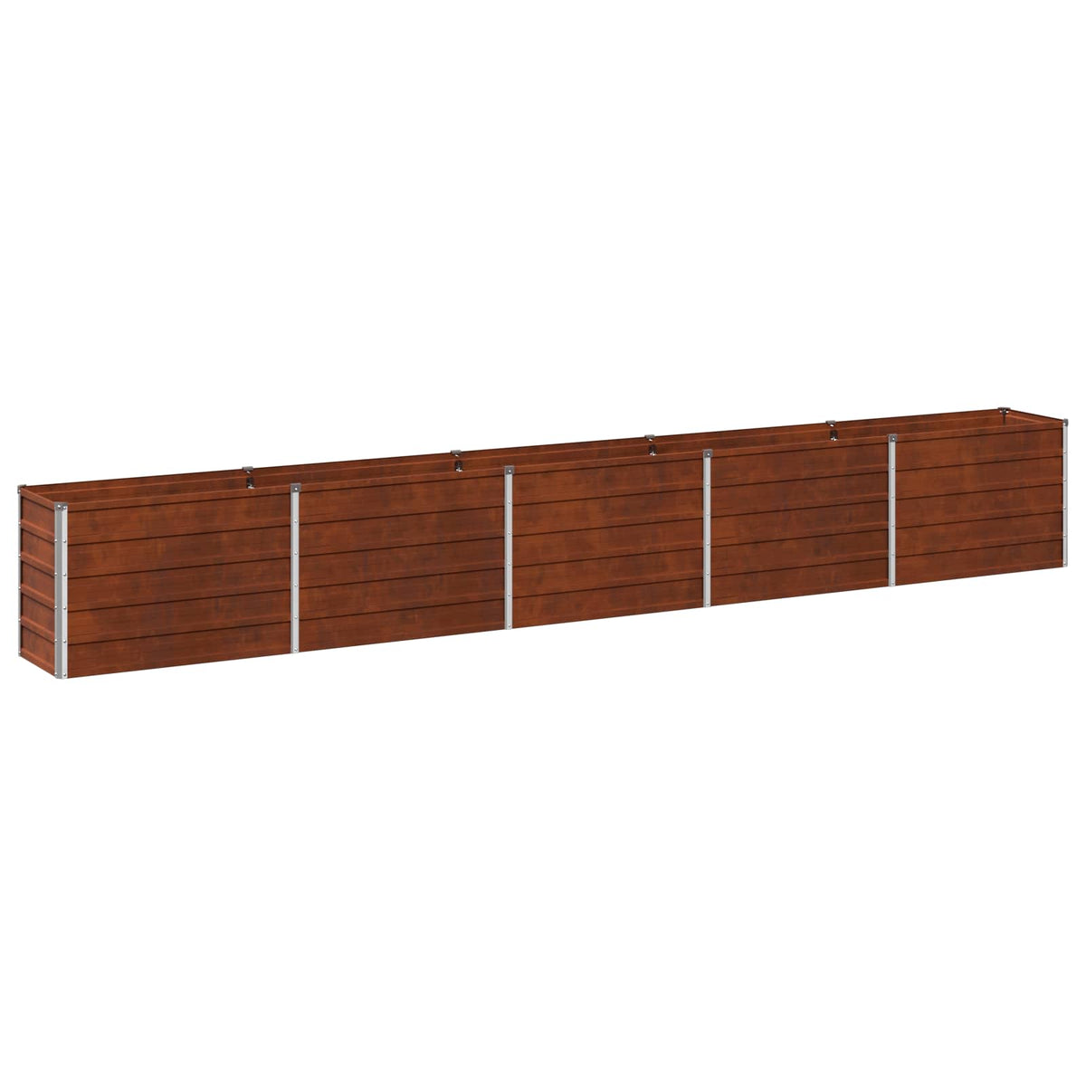 vidaXL Podniesione Łóżko Ogrodowe Rdzawy 400 x 40 x 55 cm tektura
