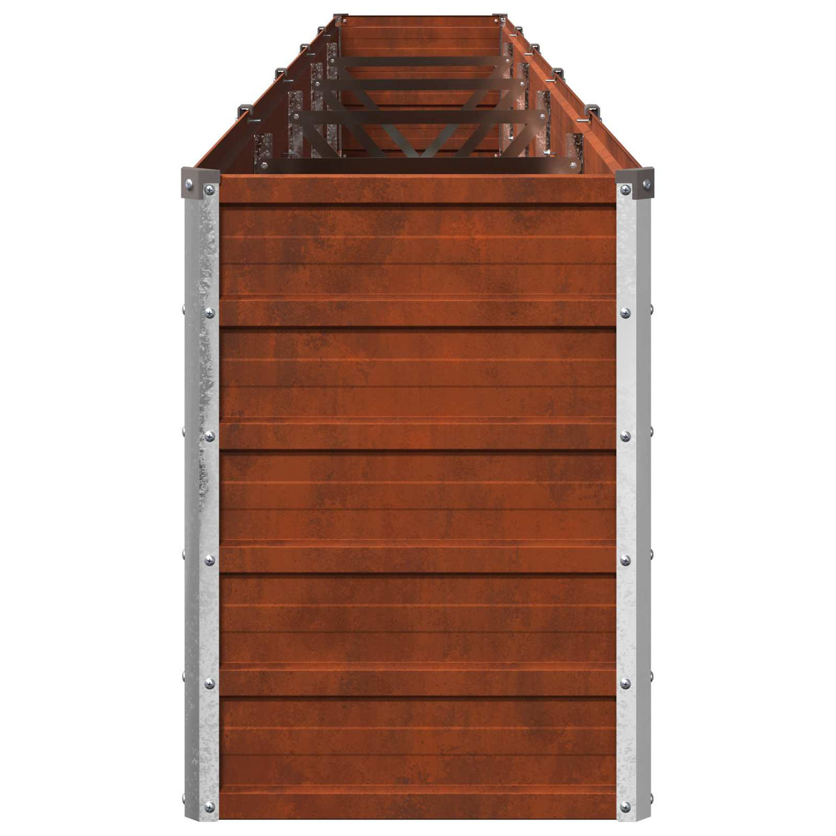 vidaXL Podniesione Łóżko Ogrodowe Rdzawy 400 x 40 x 55 cm tektura