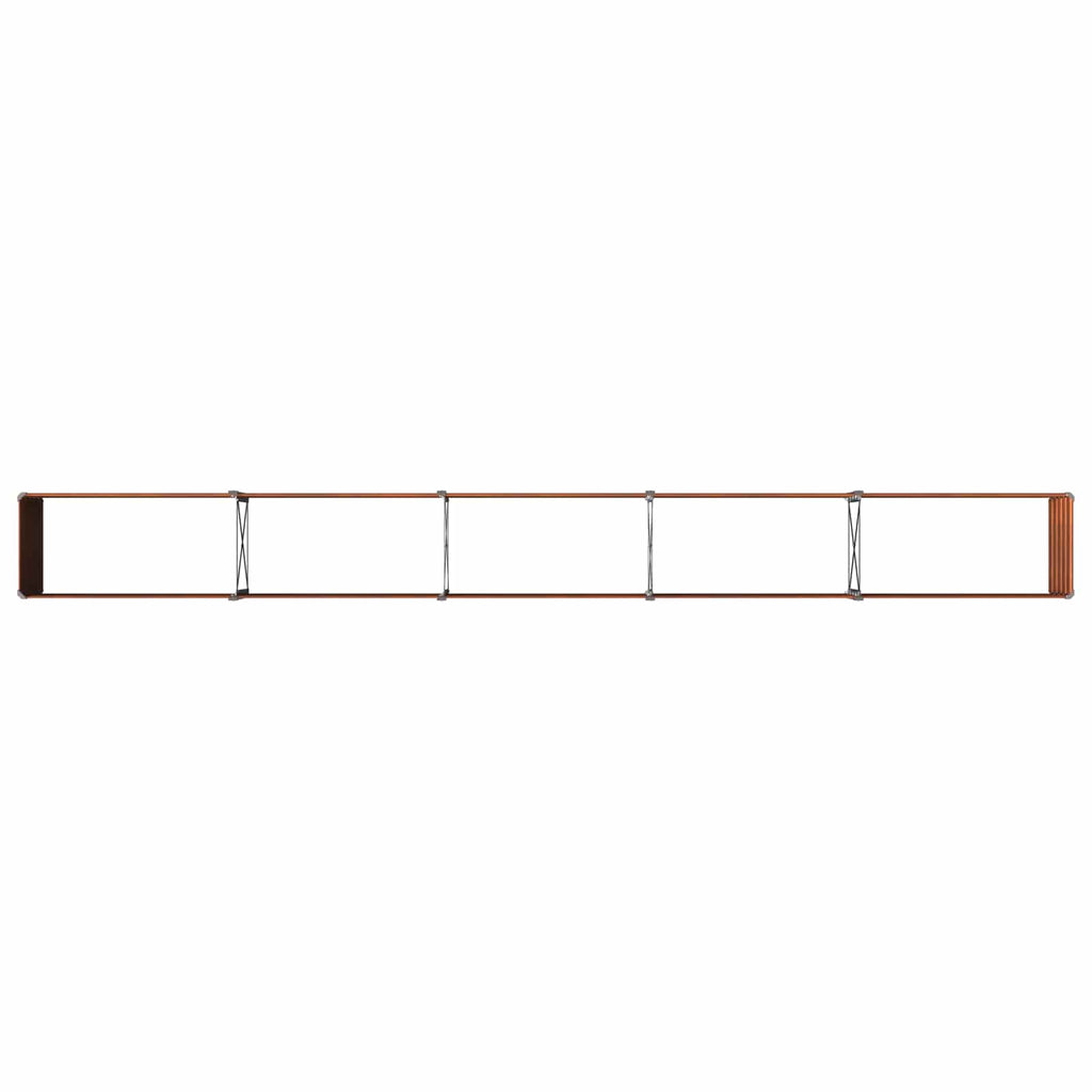 vidaXL Podniesione Łóżko Ogrodowe Rdzawy 400 x 40 x 55 cm tektura