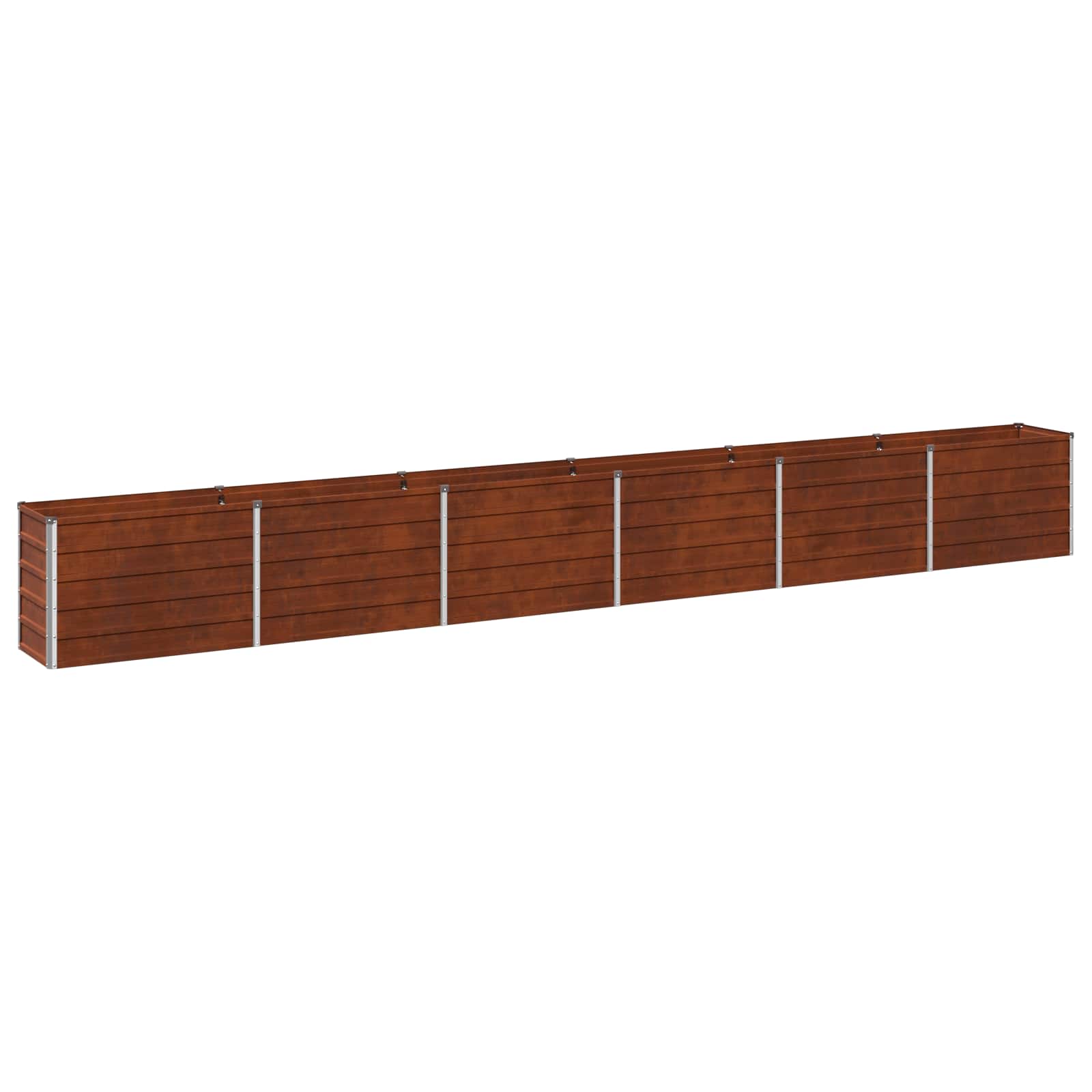 vidaXL Podniesione Łóżko Ogrodowe Rdzawy 480 x 40 x 55 cm tektura