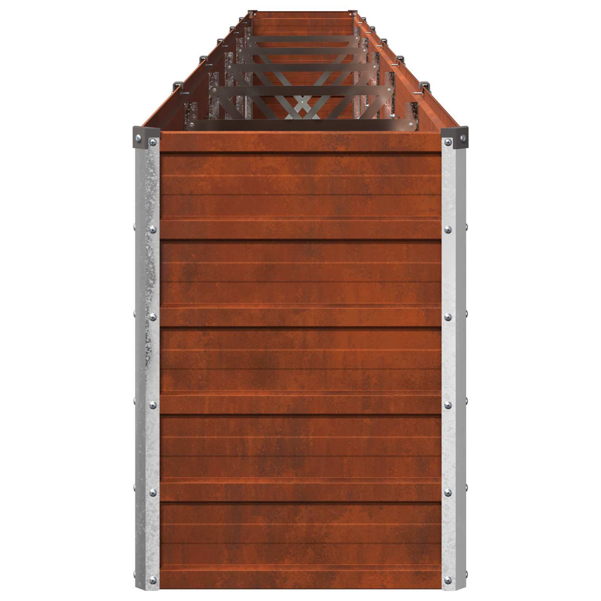 vidaXL Podniesione Łóżko Ogrodowe Rdzawy 480 x 40 x 55 cm tektura