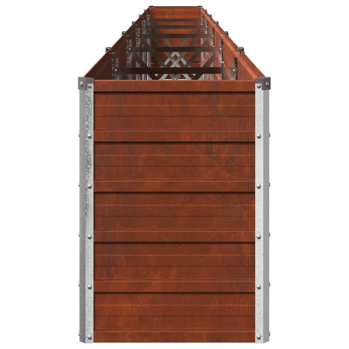vidaXL Podniesione Łóżko Ogrodowe Rdzawy 600 x 40 x 55 cm tektura