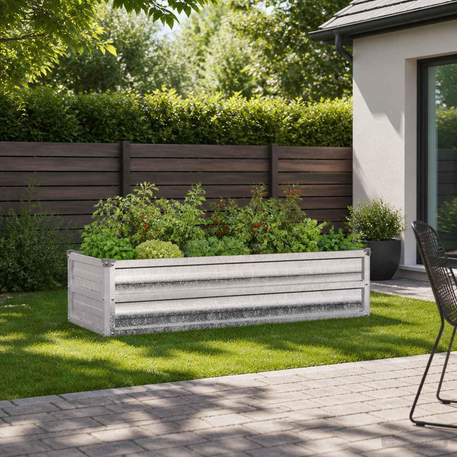 vidaXL Podniesione Łóżko Ogrodowe srebrny 100 x 40 x 24 cm Ocynkowany
