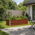 vidaXL Podniesione Łóżko Ogrodowe Rdzawy 100 x 40 x 24 cm tektura