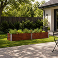vidaXL Podniesione Łóżko Ogrodowe Rdzawy 160 x 40 x 24 cm tektura