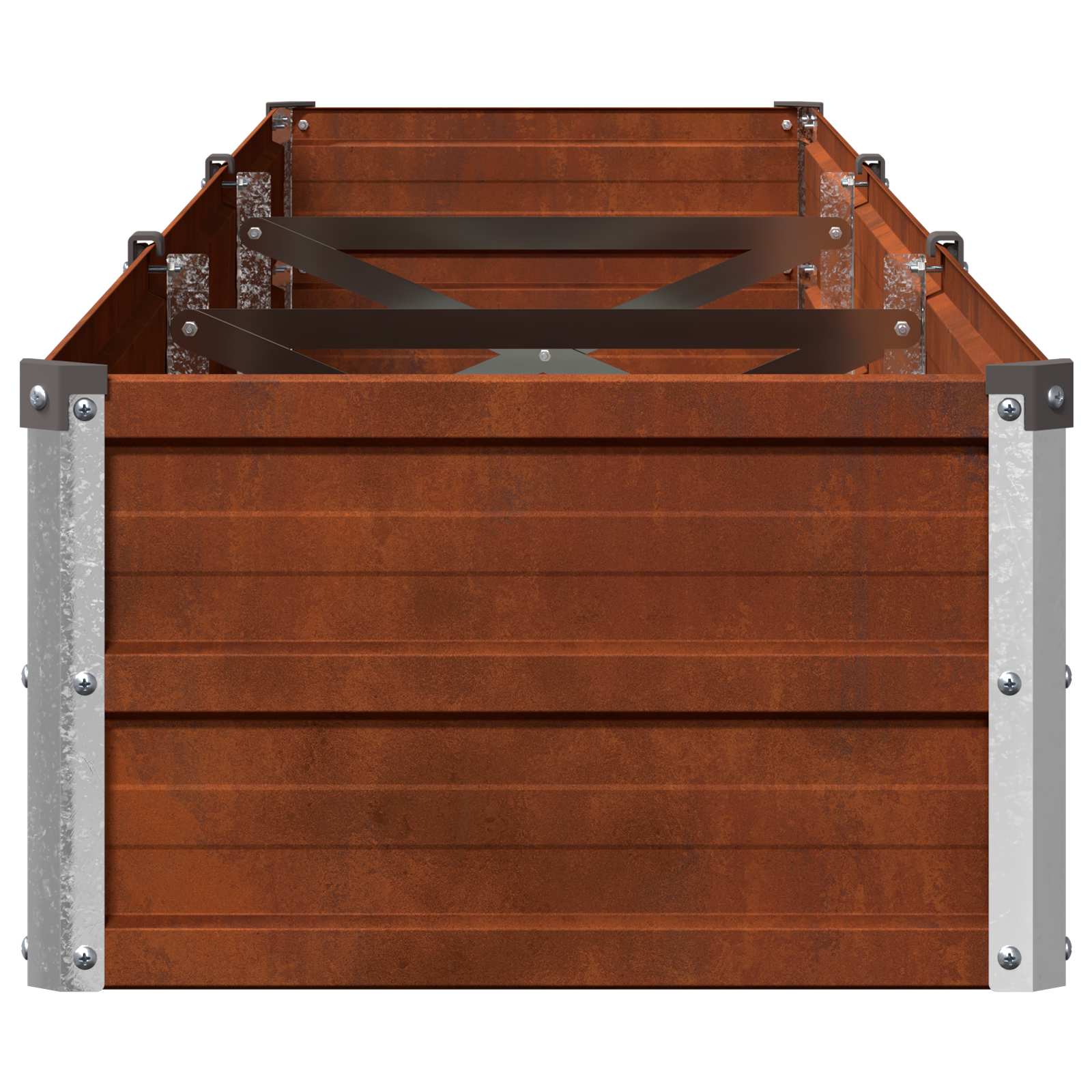 vidaXL Podniesione Łóżko Ogrodowe Rdzawy 240 x 40 x 24 cm tektura