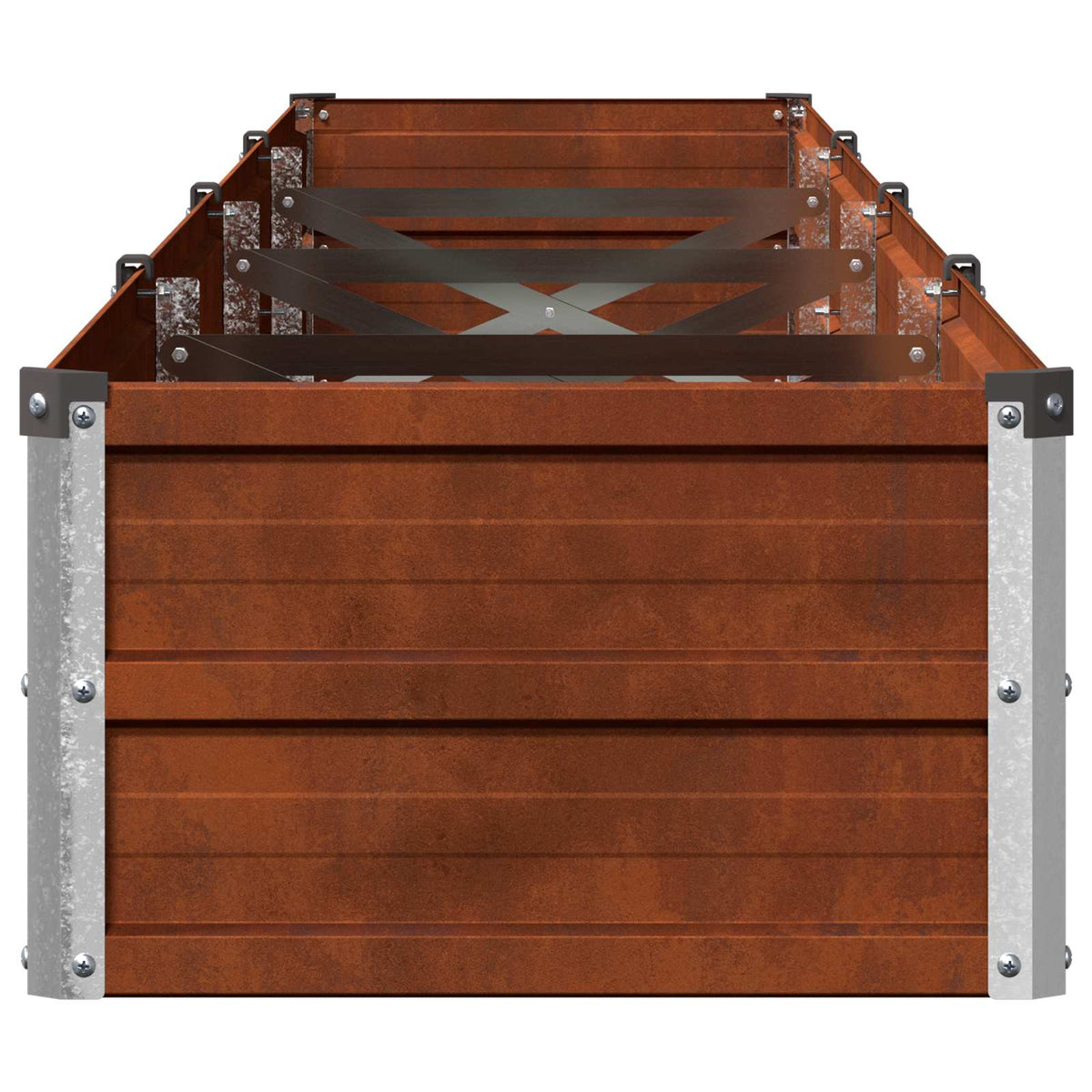 vidaXL Podniesione Łóżko Ogrodowe Rdzawy 320 x 40 x 24 cm tektura