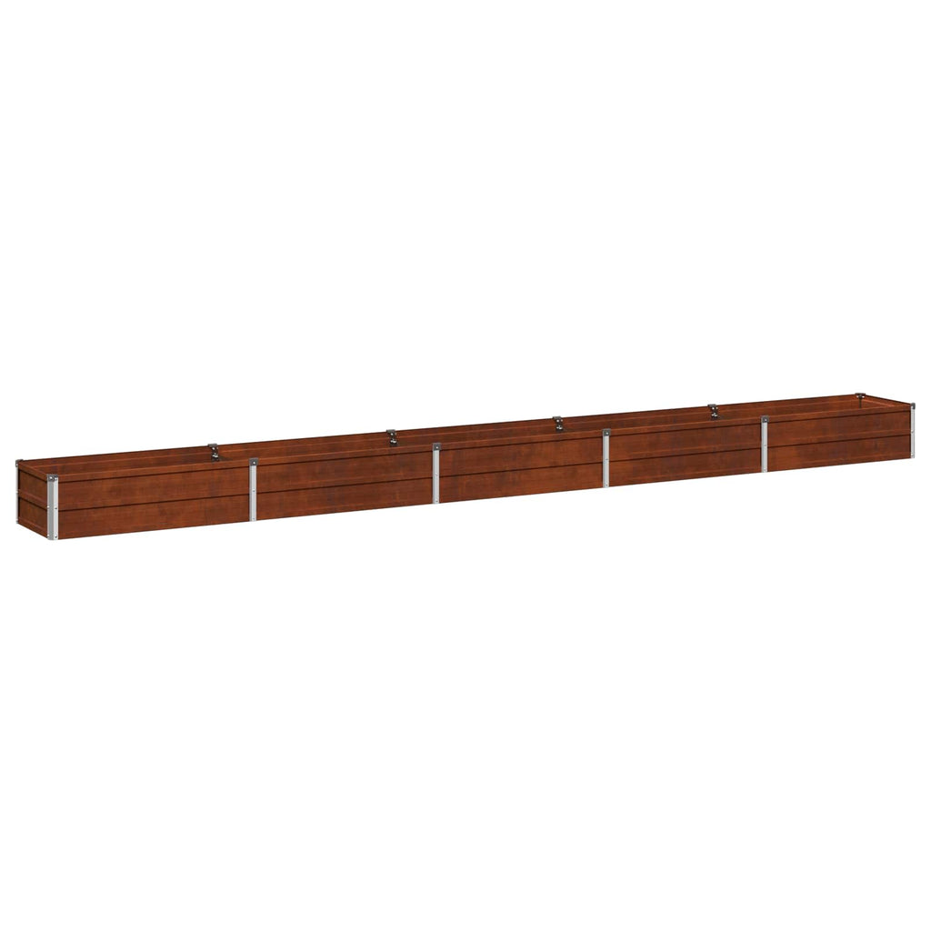 vidaXL Podniesione Łóżko Ogrodowe Rdzawy 400 x 40 x 24 cm tektura