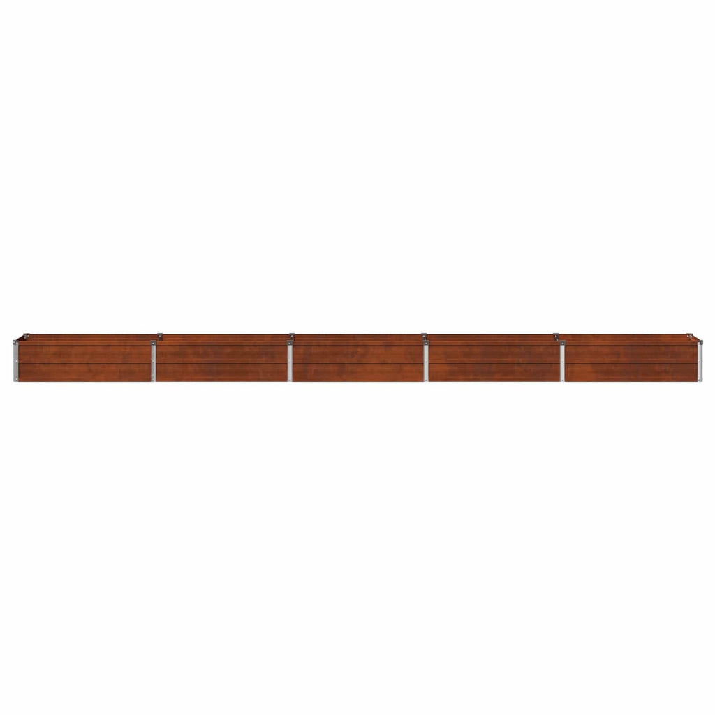vidaXL Podniesione Łóżko Ogrodowe Rdzawy 400 x 40 x 24 cm tektura