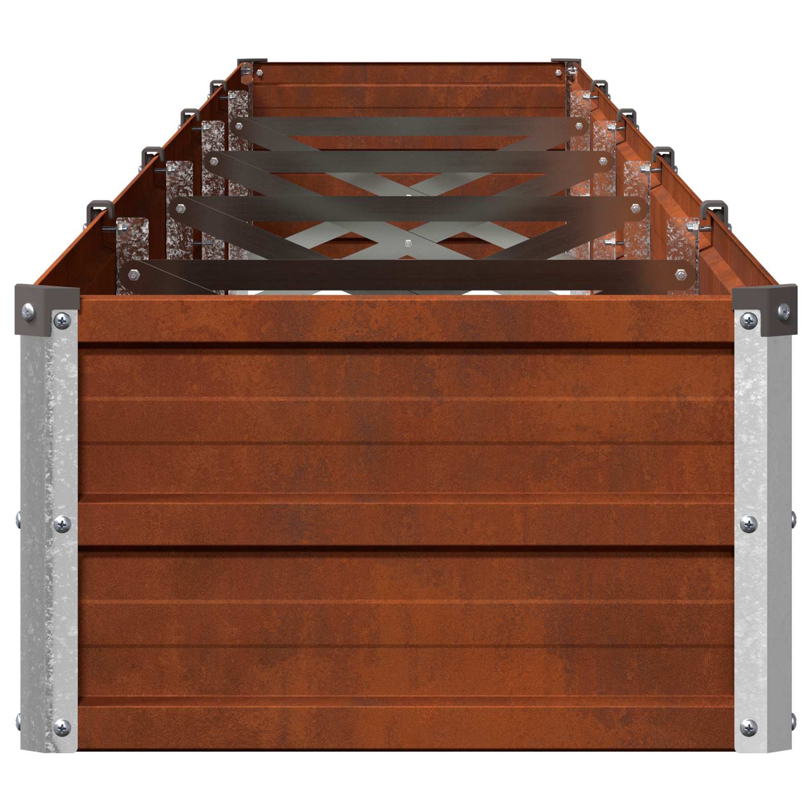 vidaXL Podniesione Łóżko Ogrodowe Rdzawy 400 x 40 x 24 cm tektura