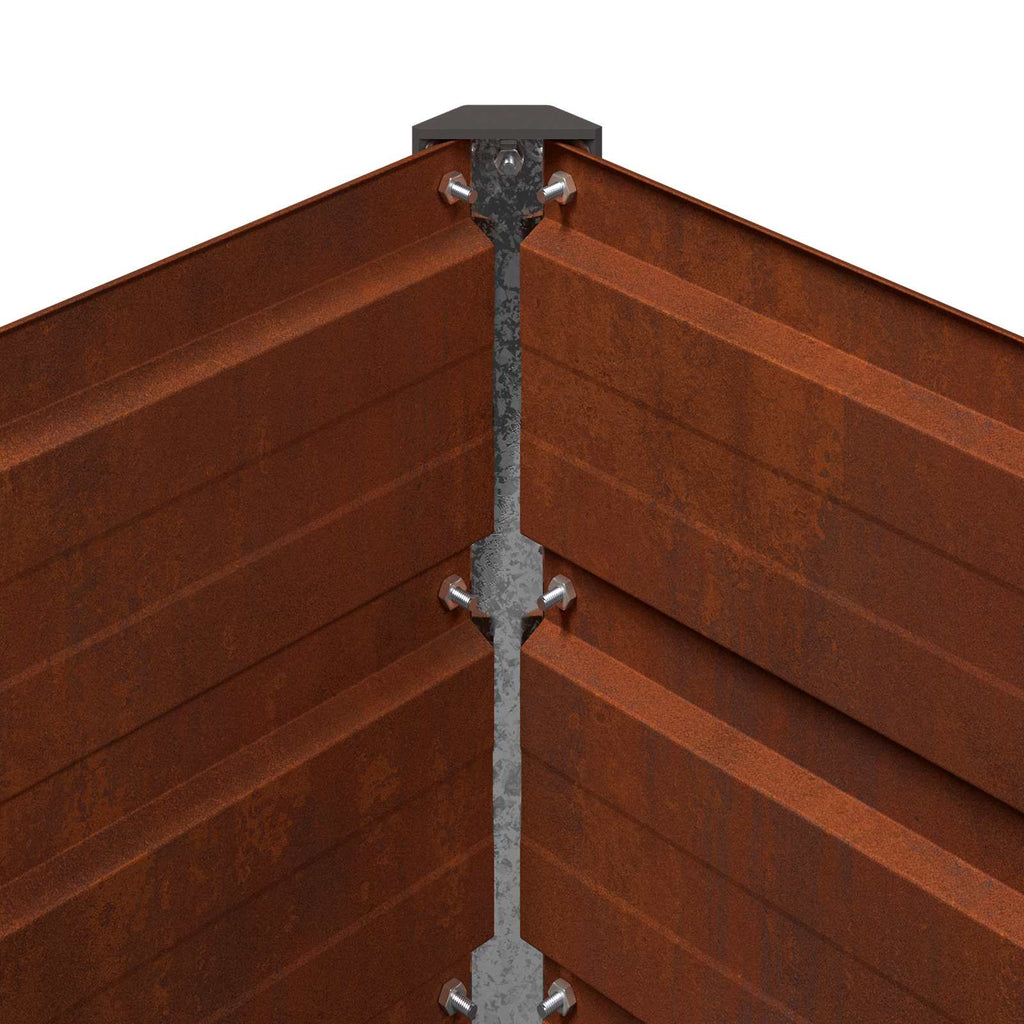 vidaXL Podniesione Łóżko Ogrodowe Rdzawy 480 x 40 x 24 cm tektura
