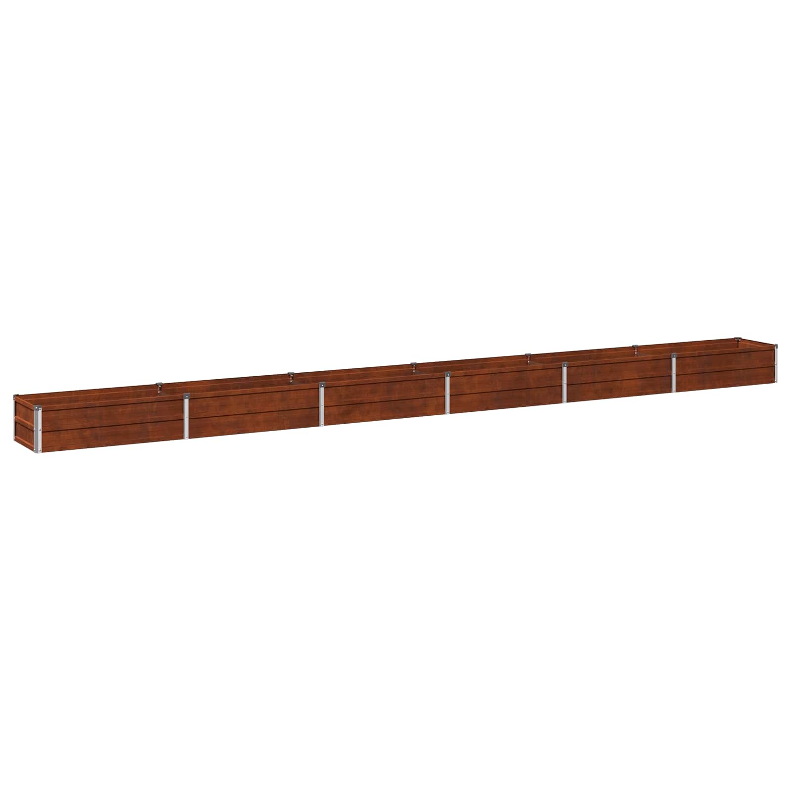 vidaXL Podniesione Łóżko Ogrodowe Rdzawy 480 x 40 x 24 cm tektura