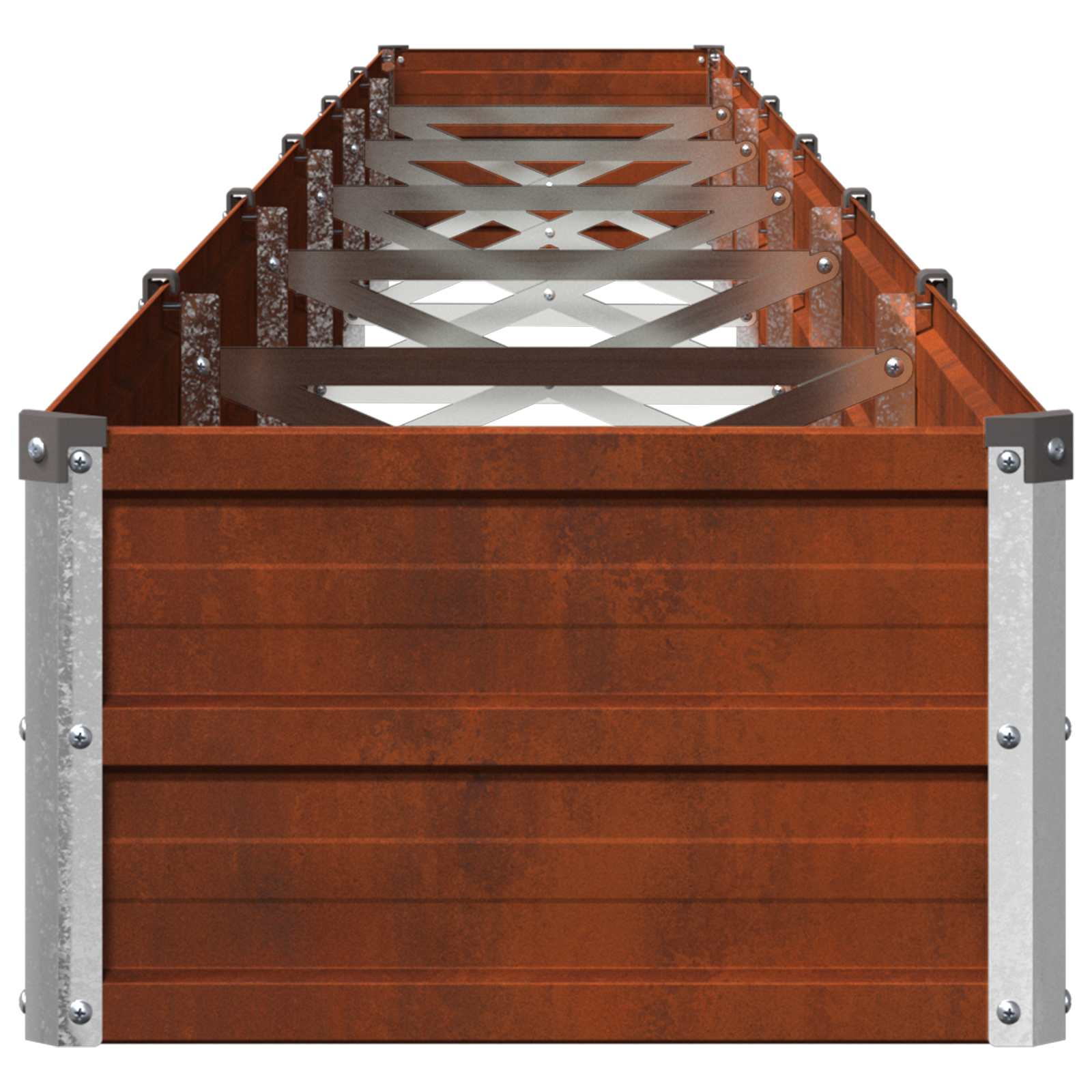 vidaXL Podniesione Łóżko Ogrodowe Rdzawy 480 x 40 x 24 cm tektura
