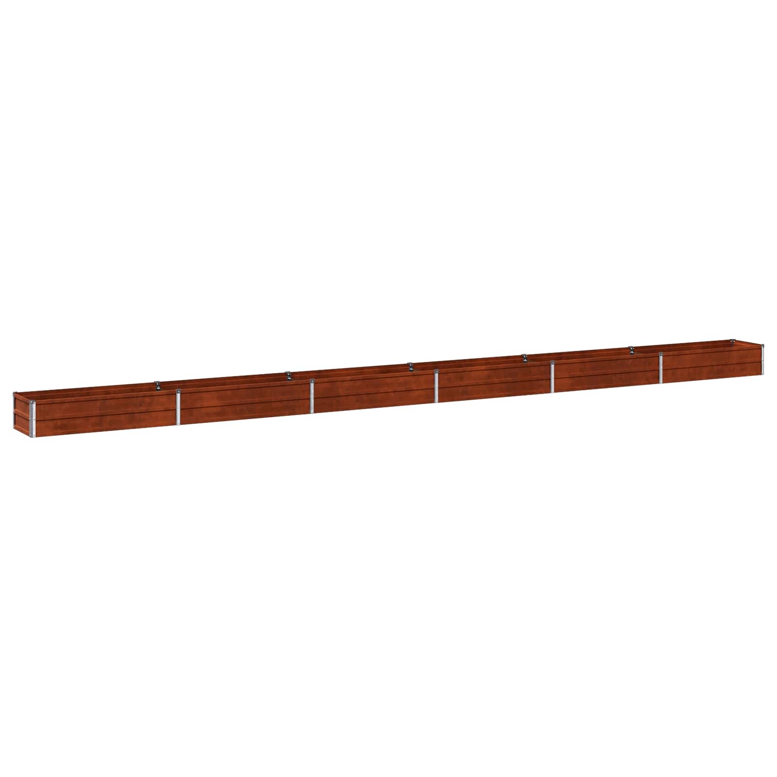 vidaXL Podniesione Łóżko Ogrodowe Rdzawy 600 x 40 x 24 cm tektura