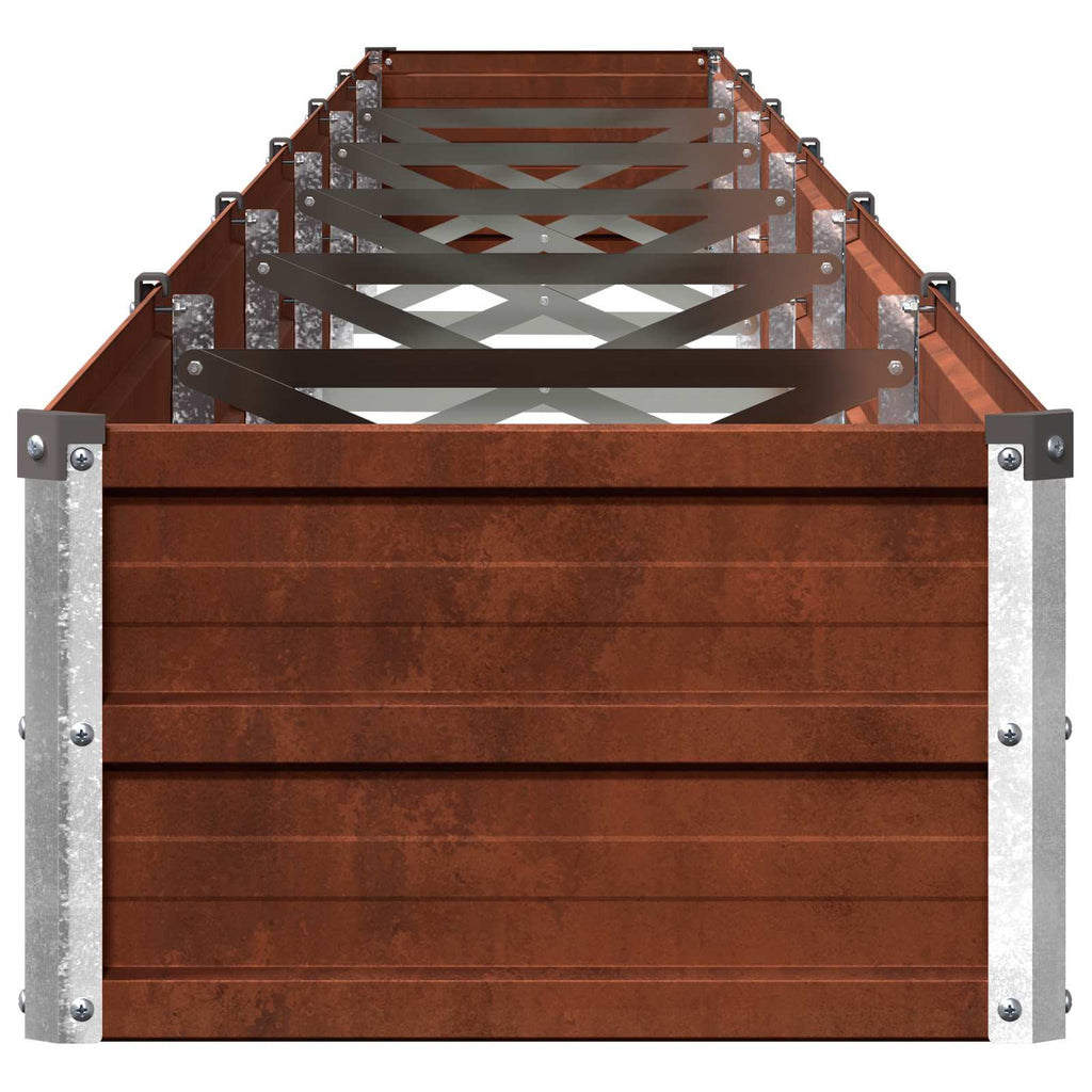 vidaXL Podniesione Łóżko Ogrodowe Rdzawy 600 x 40 x 24 cm tektura