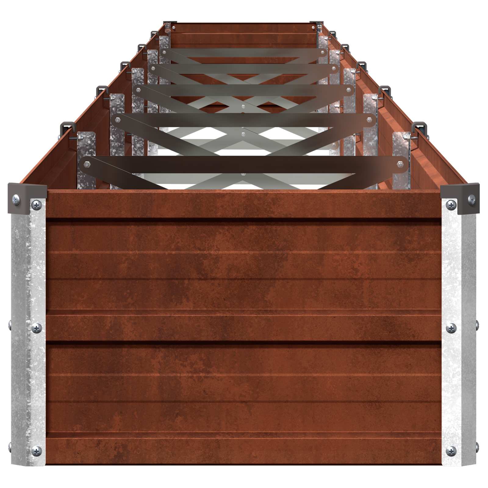 vidaXL Podniesione Łóżko Ogrodowe Rdzawy 600 x 40 x 24 cm tektura